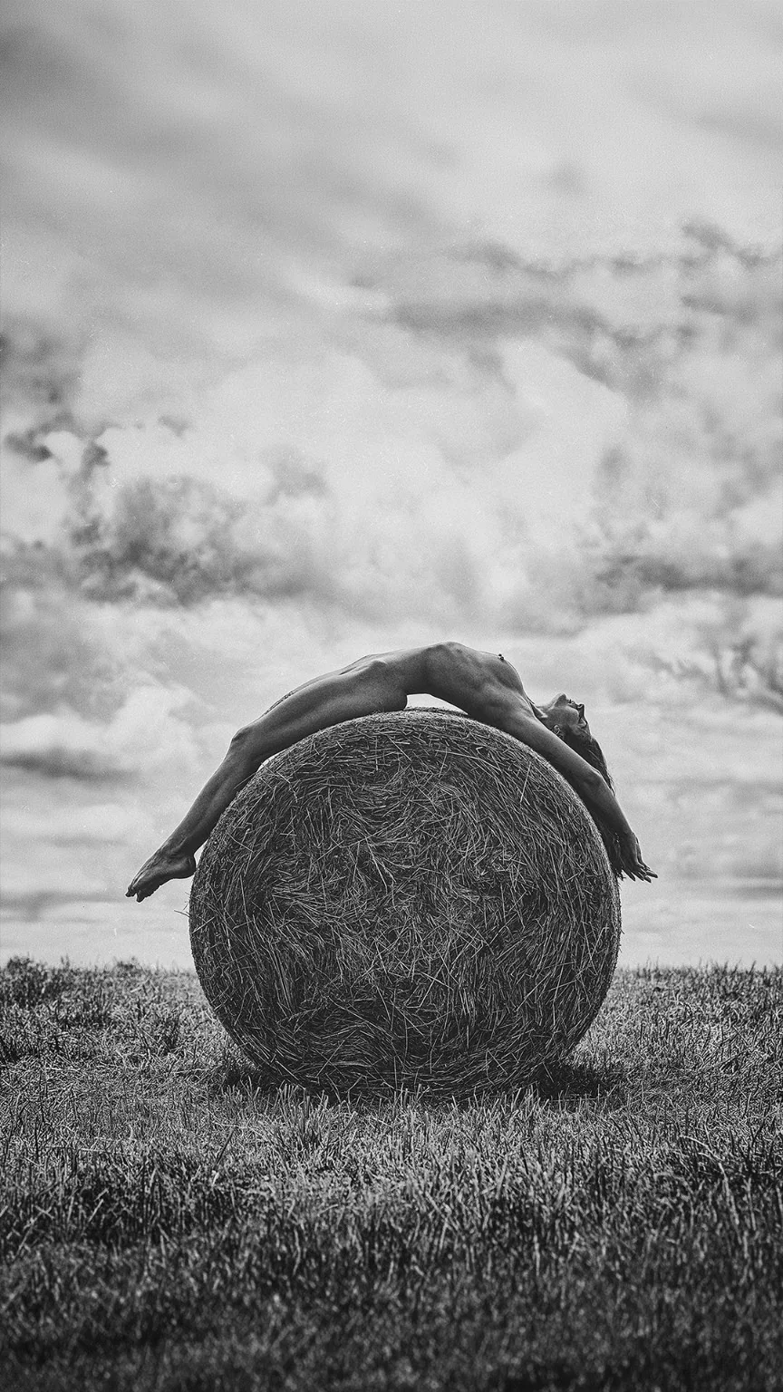 Fine art photograph with hay bale